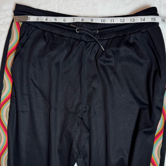 NWT Paul Smith Joggers Track Pants in Black with Swirl Stripe Women's Size XL - Picture 10 of 12